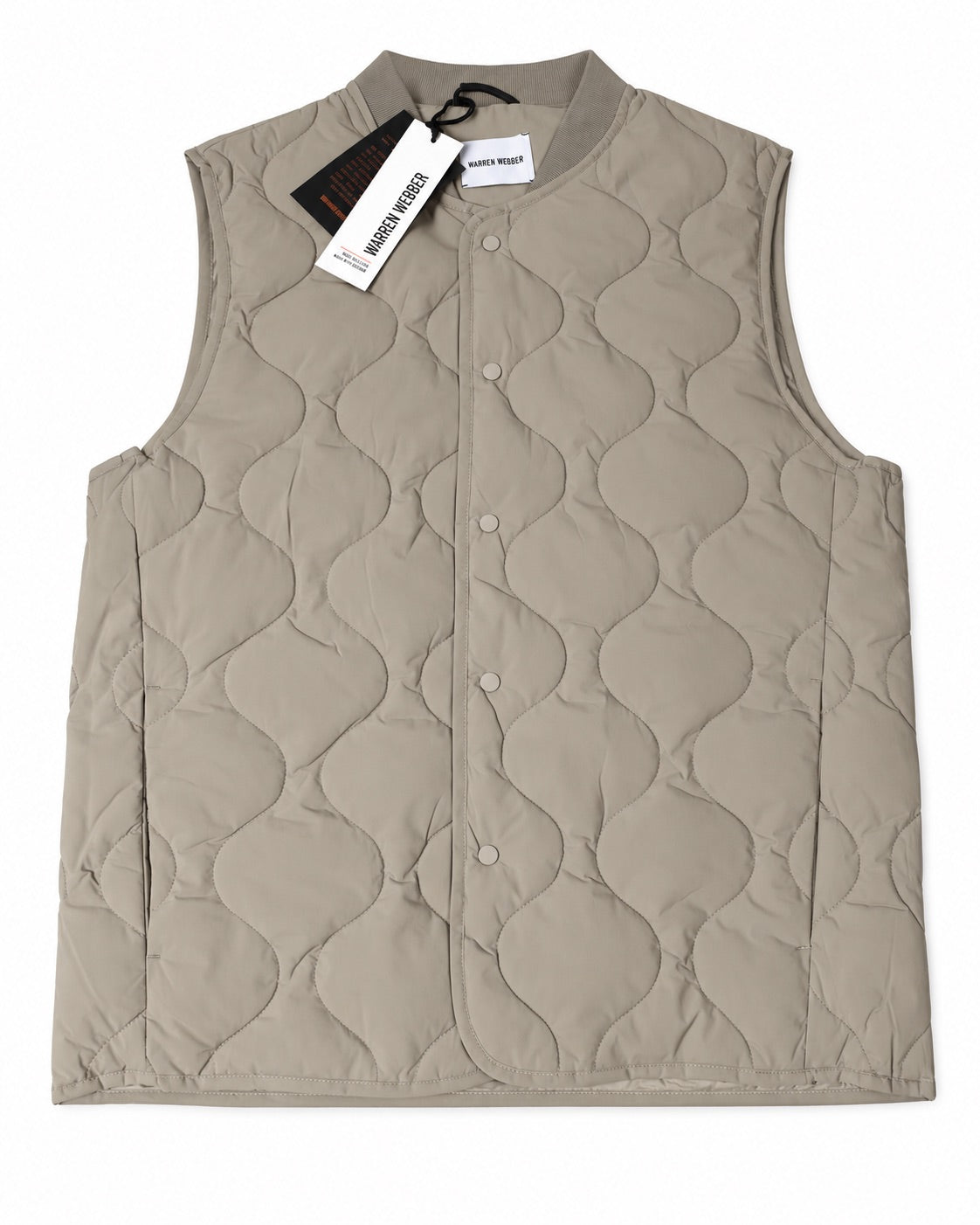 Gilet Trapuntato con Bottoni a Pressione